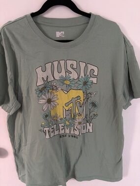 EUC Sage Green MTV Logo Tee